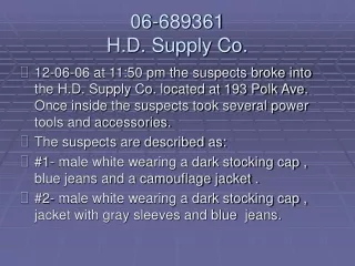 06-689361 H.D. Supply Co.
