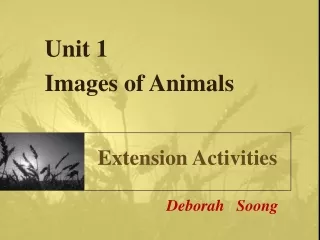 Unit 1 Images of Animals