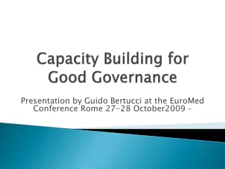 Capacity Building for Good Governance