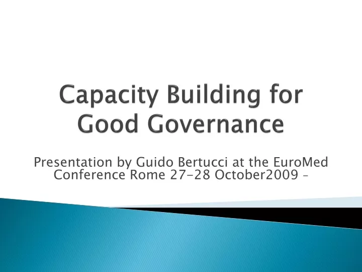 capacity building for good governance