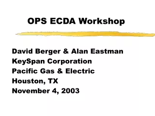 OPS ECDA Workshop