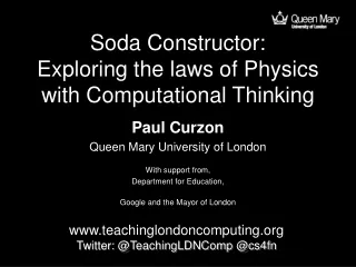 Soda Constructor: Exploring the laws of Physics  with Computational Thinking