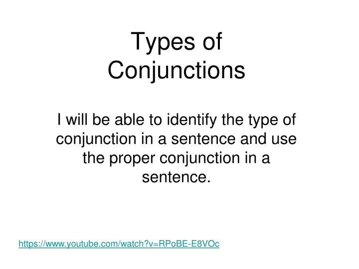 types of conjunctions