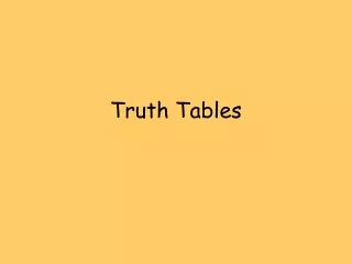 Truth Tables