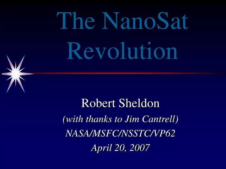 the nanosat revolution