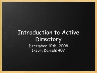 Introduction to Active Directory