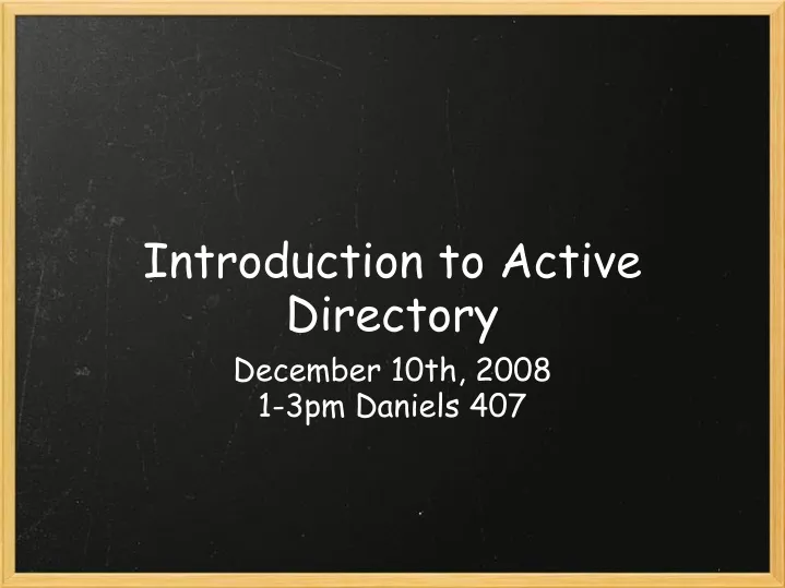 introduction to active directory