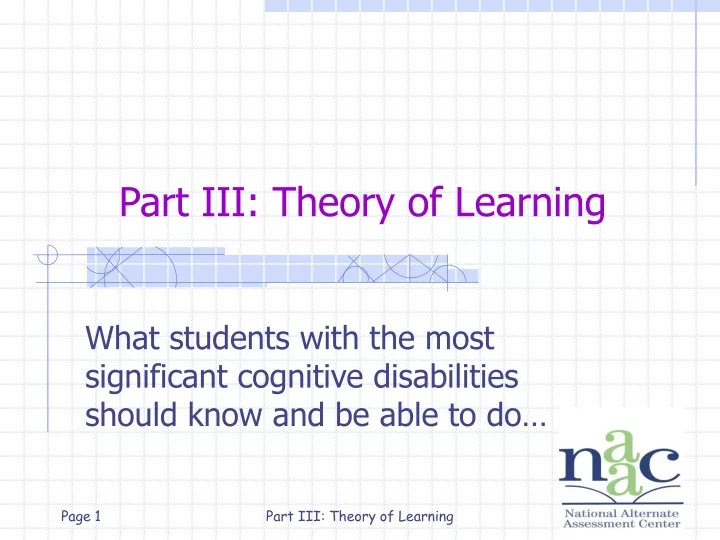part iii theory of learning