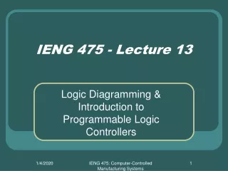 IENG 475 - Lecture 13