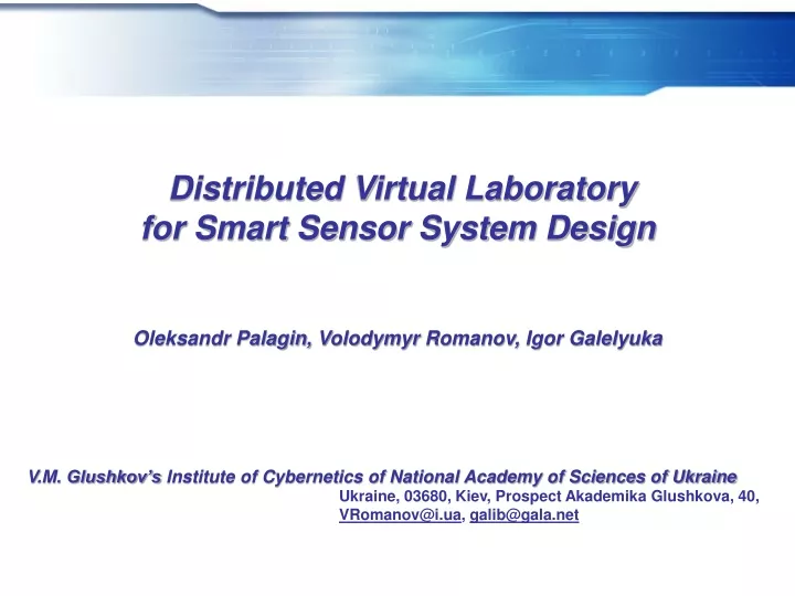 distributed virtual laboratory for smart sensor