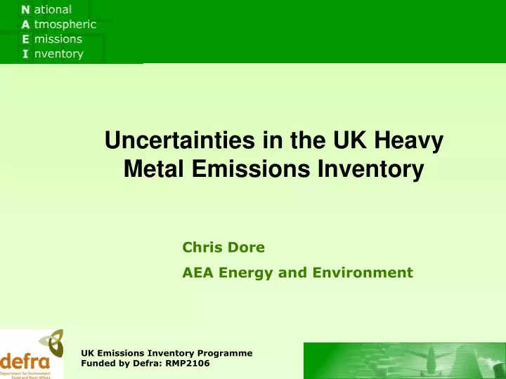 uncertainties in the uk heavy metal emissions