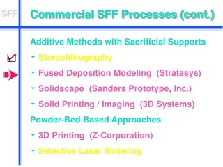 Commercial SFF Processes (cont.)