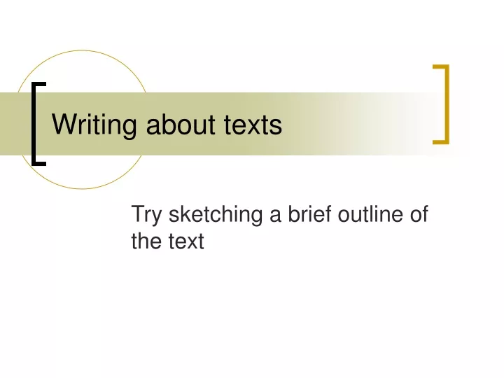 writing about texts