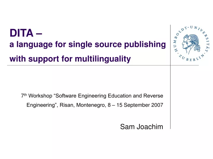 dita a language for single source publishing with support for multilinguality