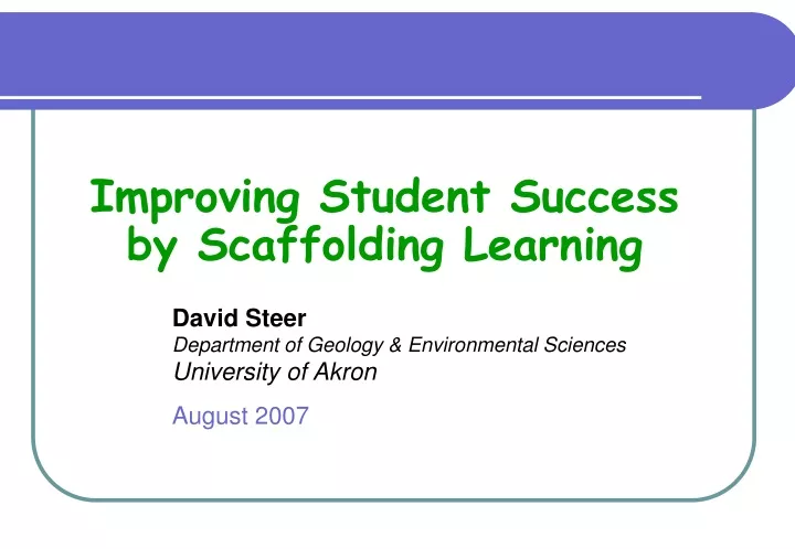 improving student success by scaffolding learning