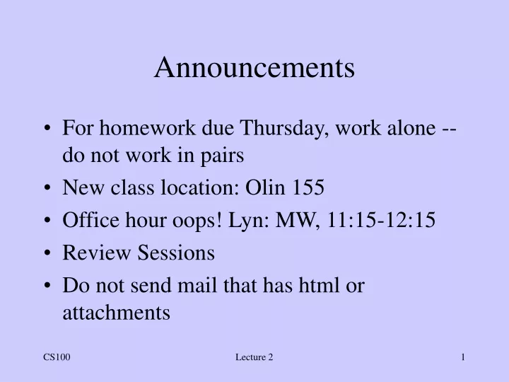 announcements