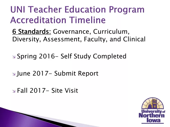 uni teacher education program accreditation timeline