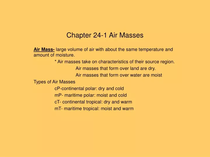 chapter 24 1 air masses