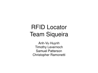 RFID Locator Team Siqueira