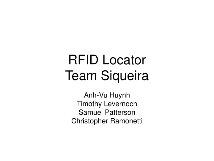 rfid locator team siqueira