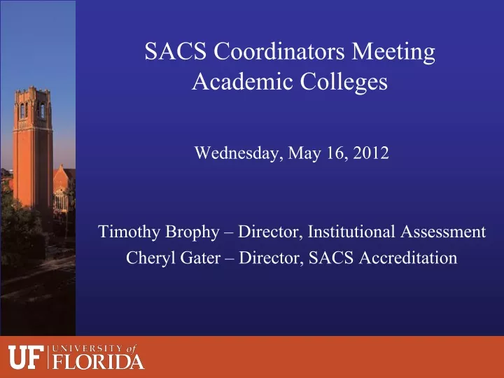 sacs coordinators meeting academic colleges