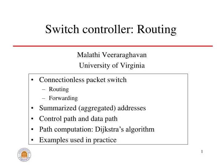 switch controller routing