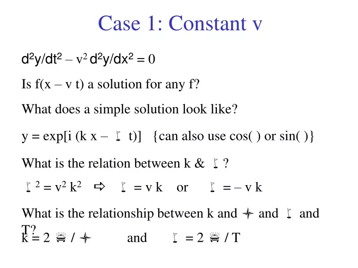 case 1 constant v