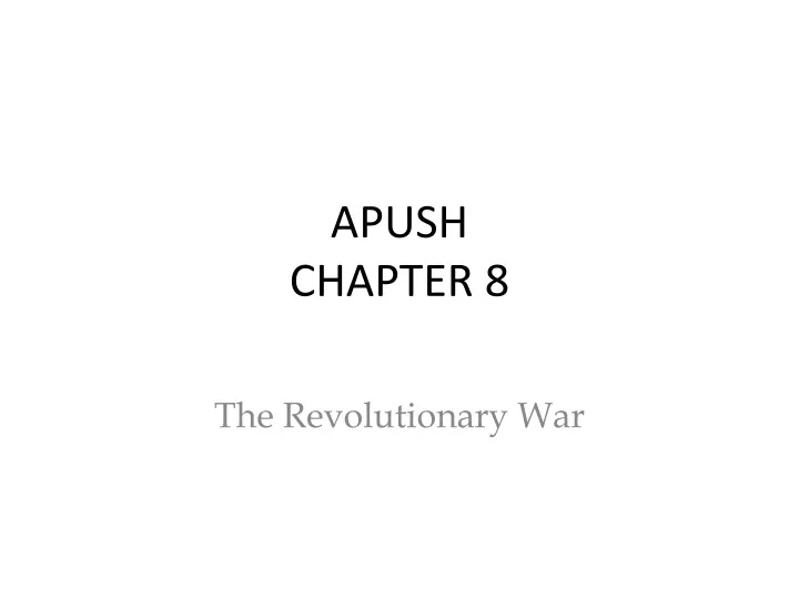 apush chapter 8
