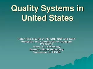 Quality Systems in United States