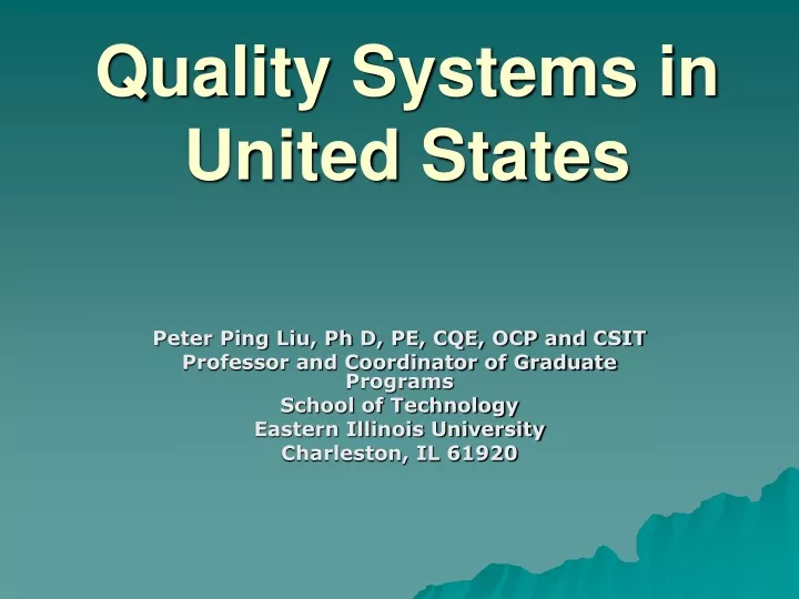 quality systems in united states
