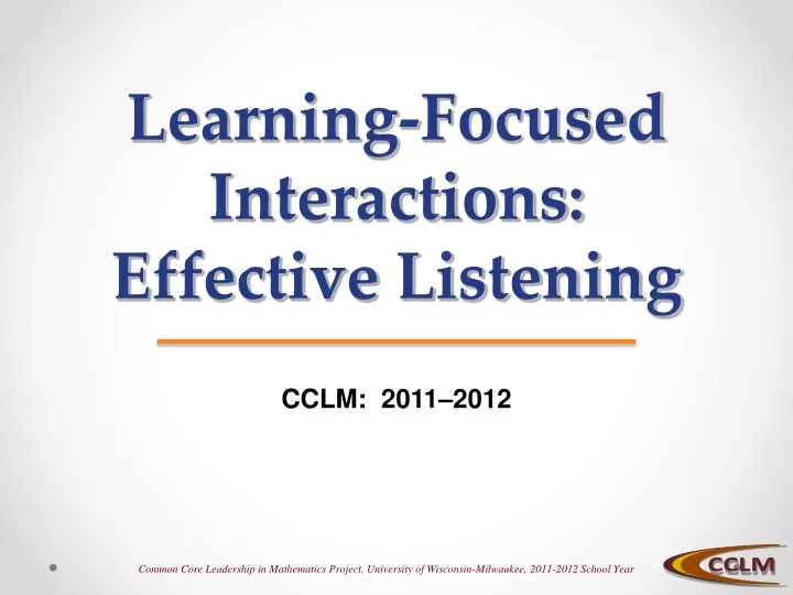 learning focused interactions effective listening