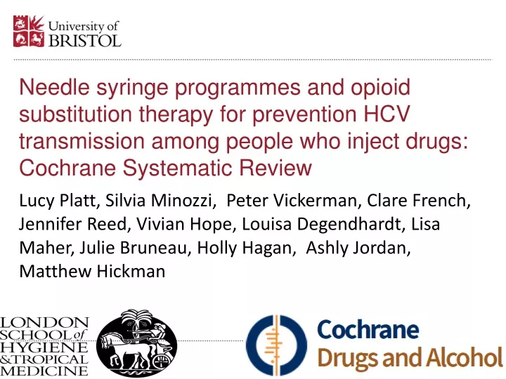 needle syringe programmes and opioid substitution