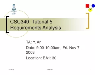 CSC340: Tutorial 5 Requirements Analysis