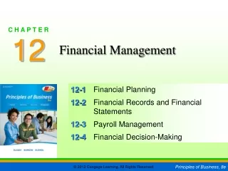 12-1	 Financial Planning 12-2	 Financial Records and Financial Statements 12-3	 Payroll Management
