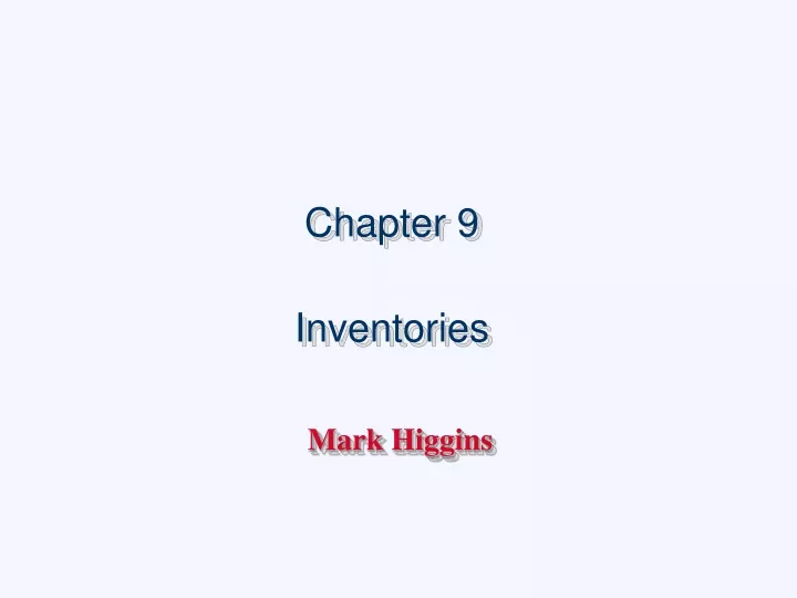 chapter 9 inventories