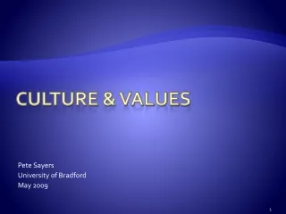 Culture &amp; Values