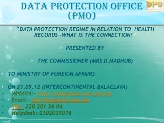 DATA PROTECTION OFFICE  (pmo)