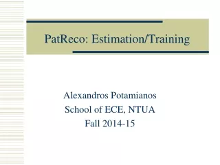 PatReco: Estimation/Training
