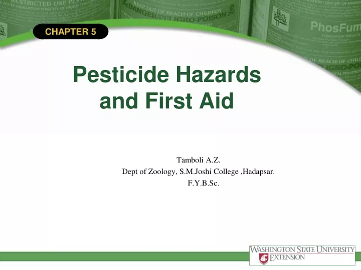 pesticide hazards and first aid