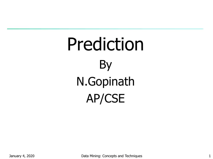 prediction by n gopinath ap cse