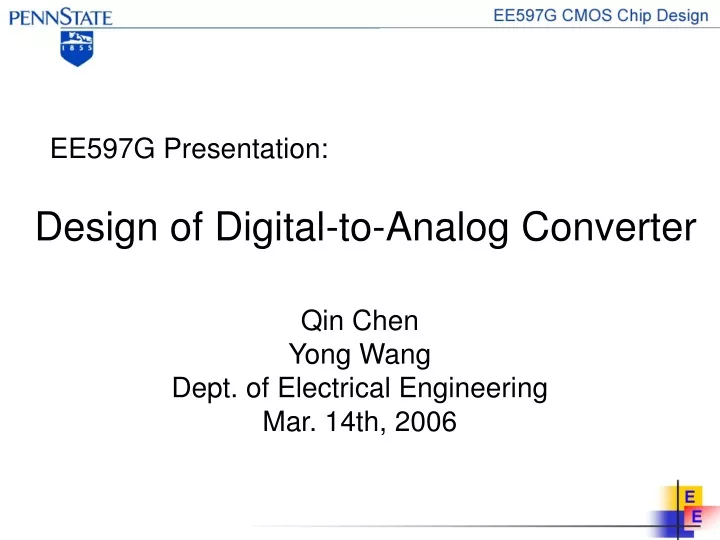 design of digital to analog converter