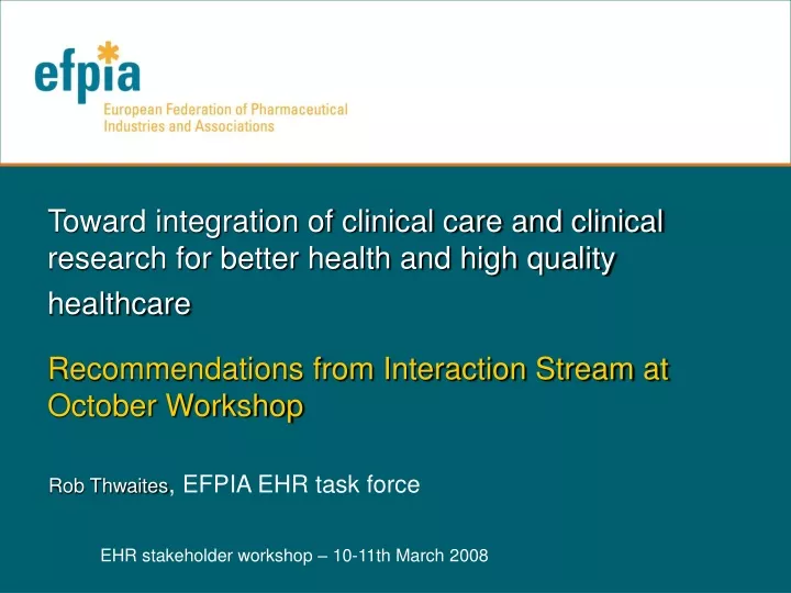 rob thwaites efpia ehr task force