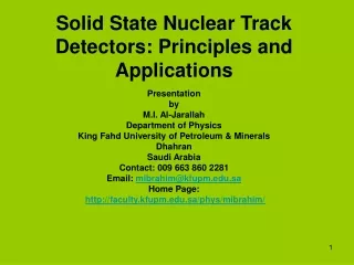 Solid State Nuclear Track Detectors: Principles and Applications