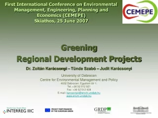 Greening  Regional Development Projects