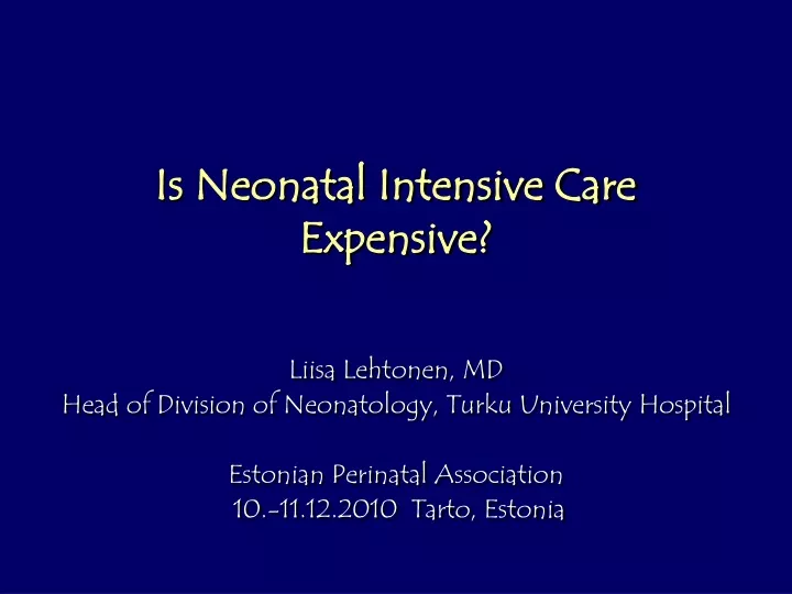 is neonatal intensive care expensive