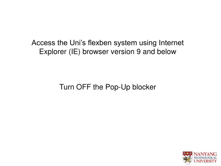access the uni s flexben system using internet