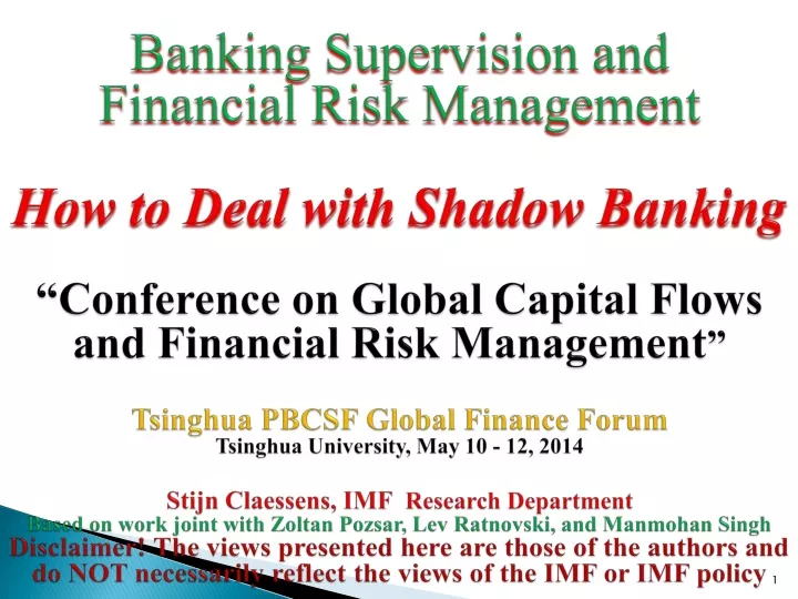 banking supervision and financial risk management