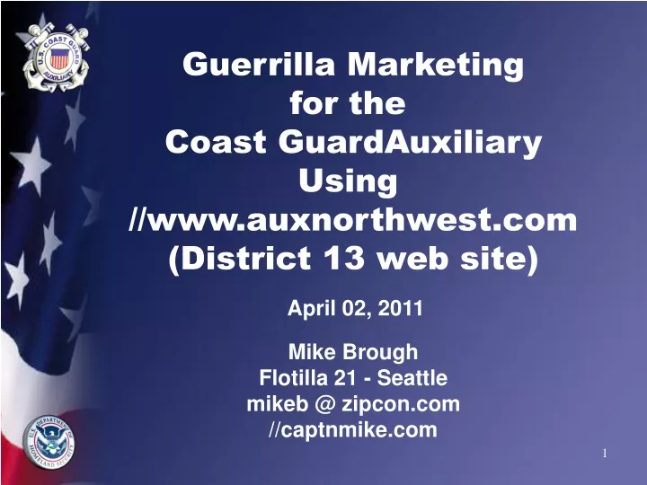 guerrilla marketing for the coast guardauxiliary