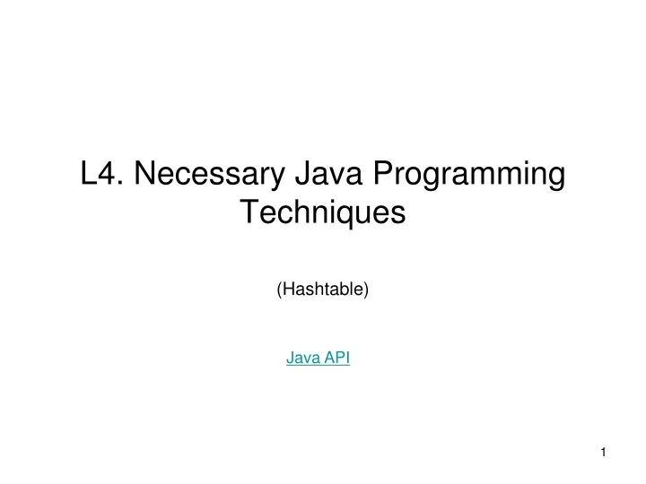 l4 necessary java programming techniques