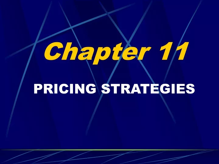 chapter 11 pricing strategies